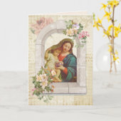 Religieuze Moederdag Maagd Mary Jesus Grapes Kaart (Gele Bloem)