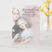 Religieuze Moederdag St. Therese Zelie Martin Kaart (Gele Bloem)