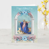 Religieuze Moederdag Virgin Mary Angels Kaart (Gele Bloem)