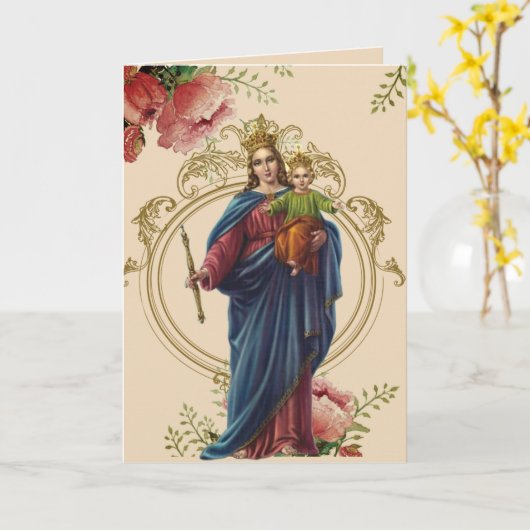 Religieuze Moederdag zonder maagd-bloemen Kaart (Gele Bloem)