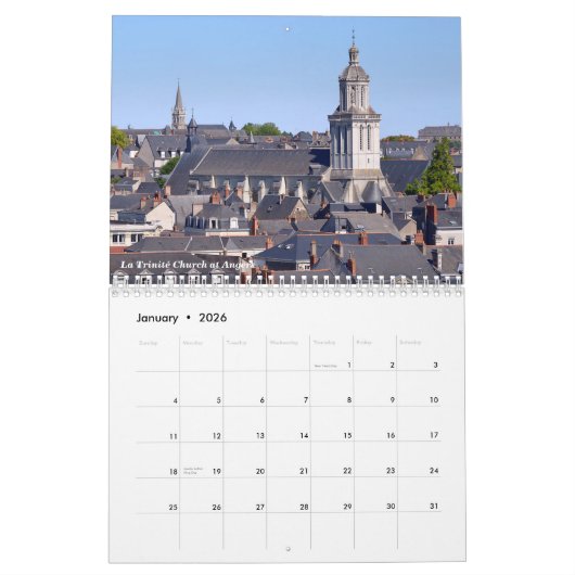 Religieuze monumenten in Frankrijk: 12 maanden kal Kalender (Jan 2026)