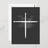 Religieuze muzikant trommels kruisdrummer briefkaart (Voorkant / Achterkant)