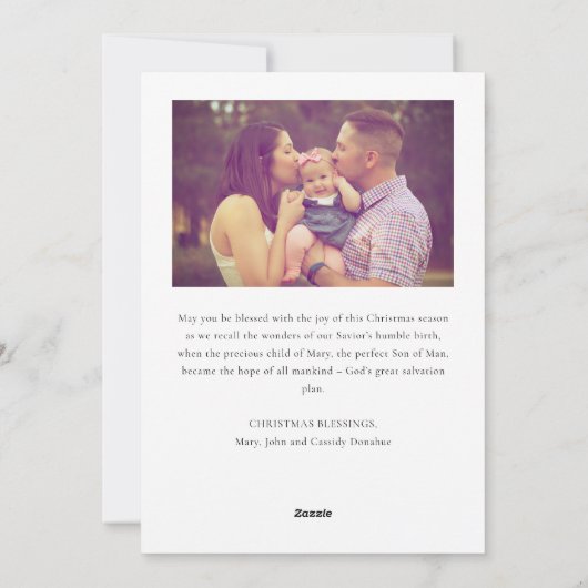 Religieuze nativescherm familie kerstfoto's feestdagenkaart (Achterkant)