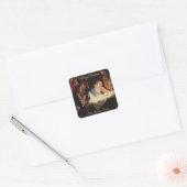 Religieuze nativiteit Gold Calligrafie kerstcadeau Vierkante Sticker (Envelop)