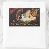 Religieuze Nativiteitsscène Gold-kalligrafie Rechthoekige Sticker (Tas)