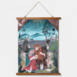 Religieuze nativiteitsscène Mary & baby Jesus Tape Hangend Wandkleed