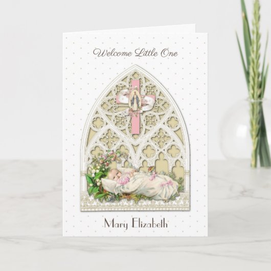  Religieuze New Baby Girl Maagd Mary Kaart (Voorkant)