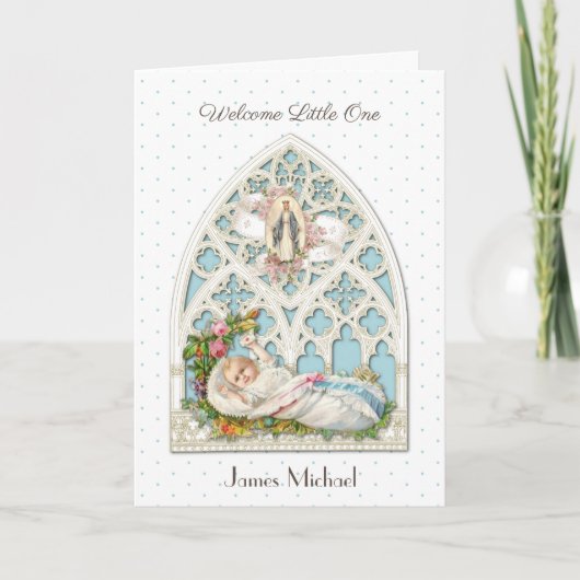  Religieuze Nieuwe Baby Maagd Mary Card Kaart (Voorkant)
