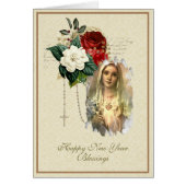 Religieuze nieuwjaarsperiode Mary Rosary Floral (Voorkant)