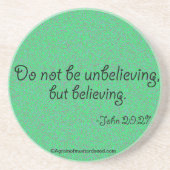 Religieuze offertes zandsteen onderzetter (Voorkant)