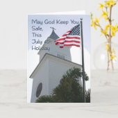 Religieuze Onafhankelijkheidsdag Kaart met kerk (Gele Bloem)