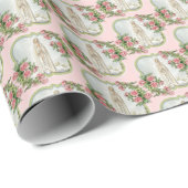 Religieuze Onze dame van Fatima Maagd Mary Pink Ro Cadeaupapier (Rol Hoek)