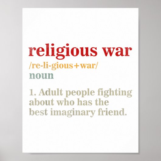  Religieuze Oorlogsdefinitie Antireligieus Poster (Voorkant)