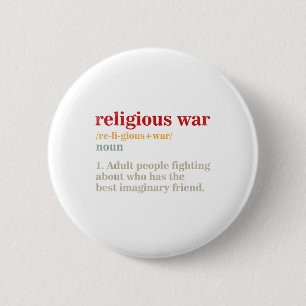 Religieuze Oorlogsdefinitie Antireligieus Ronde Button 5,7 Cm