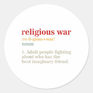 Religieuze Oorlogsdefinitie Antireligieus Ronde Sticker