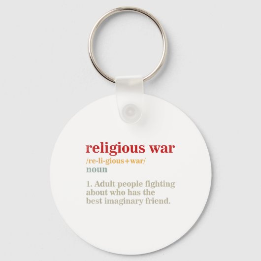 Religieuze Oorlogsdefinitie Antireligieus Sleutelhanger (Voorkant)