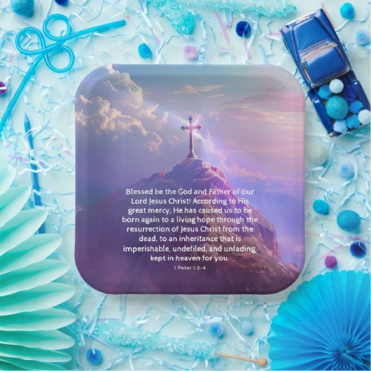 Religieuze Opstandingsdag Cross Party Papieren Bordje (Feest)