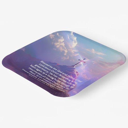 Religieuze Opstandingsdag Cross Party Papieren Bordje (Gebogen)