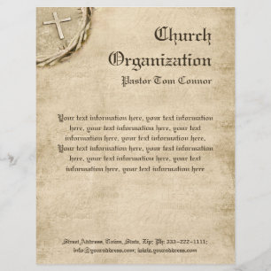 Religieuze organisatie Aged Cross Letterhead Gepersonaliseerd Briefhoofd