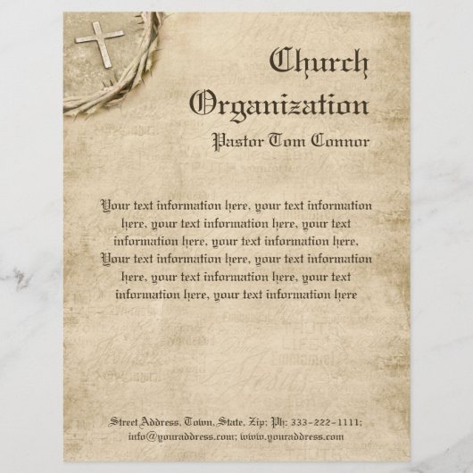 Religieuze organisatie Aged Cross Letterhead Gepersonaliseerd Briefhoofd (Voorkant)