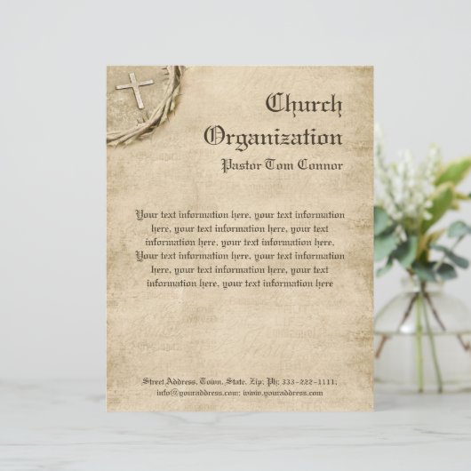 Religieuze organisatie Aged Cross Letterhead Gepersonaliseerd Briefhoofd (Staand voorkant)