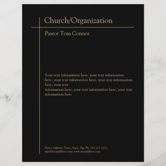 Religieuze organisatie Golden Cross Black Minimal Briefhoofd (Voorkant)