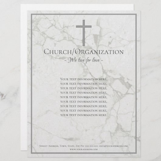 Religieuze organisatie Marble Stone Letterhead Briefhoofd (Voorkant / Achterkant)