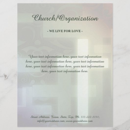 Religieuze organisatie verlicht Cross Letterhead Briefhoofd (Voorkant)