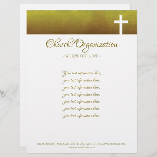 Religieuze organisatie White Cross Letterhead Briefhoofd (Voorkant / Achterkant)