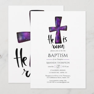 Religieuze Paarse Galaxy Christelijke baptisme Kaart
