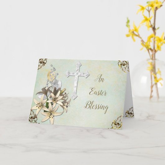 Religieuze Paas Kaart (Gele Bloem)