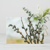 Religieuze Paas Kaart met Poesje Willow Branches (Staand voorkant)