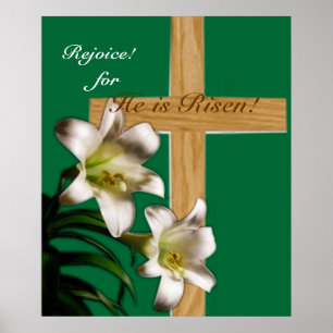 Religieuze paasafdruk - Hij is Risen! Poster