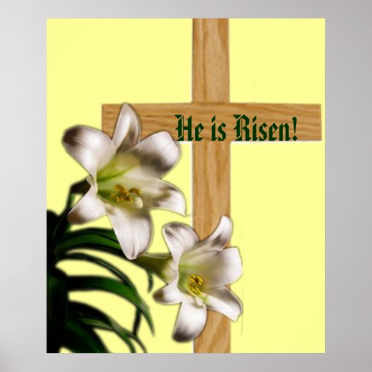 Religieuze paasafdruk - Hij is Risen! Poster (Voorkant)