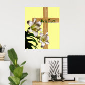 Religieuze paasafdruk - Hij is Risen! Poster (Thuiskantoor)