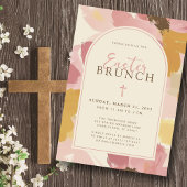 Religieuze Paasbrunch Moderne Roze Bloemen Kaart