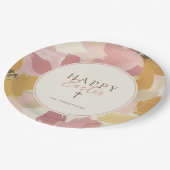 Religieuze Paasbrunch Moderne Roze Bloemen Papieren Bordje (Gekanteld)