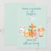 Religieuze paasdieren feestdagenkaart (Voorkant / Achterkant)