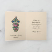 Religieuze  paasheropleving Floral Lace Feestdagen Kaart (Binnen)
