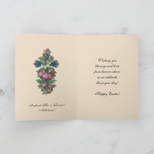 Religieuze  paasheropleving Floral Lace Feestdagen Kaart (Binnen)