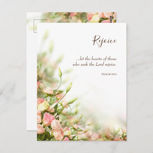 Religieuze paaskaarten - Sentiments Rejoice Briefkaart (Voorkant / Achterkant)