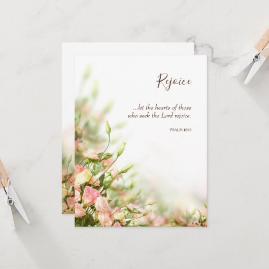Religieuze paaskaarten - Sentiments Rejoice Kaart (Voorkant / Achterkant in situ)