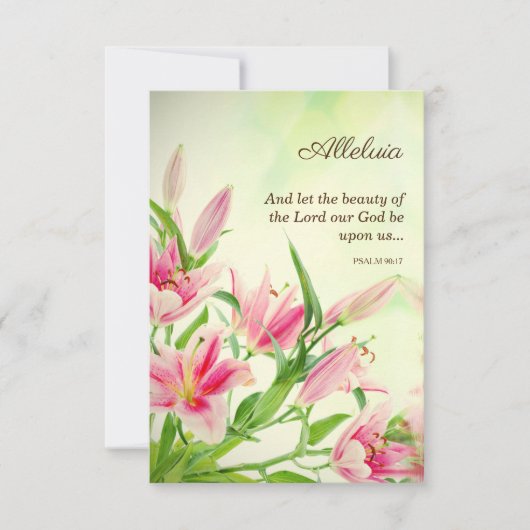 Religieuze paaskaarten - zintuigen Alleluia Bedankkaart (Voorkant)