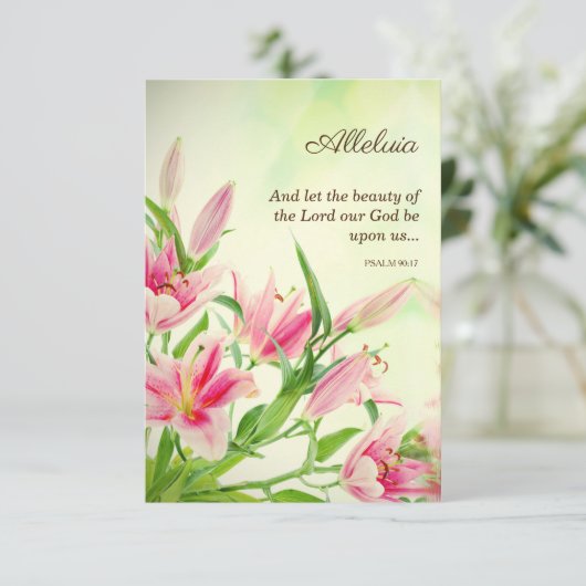 Religieuze paaskaarten - zintuigen Alleluia Bedankkaart (Staand voorkant)