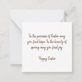 Religieuze paaskaarten - zintuigen Alleluia Notitiekaartje (Achterkant)