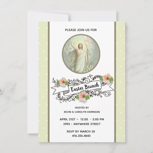 Religieuze paasmakerij Pascha Brunch Dinner Kaart (Voorkant)