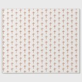 Religieuze Palm Cross in Elegant Patroon, Wit Cadeaupapier (Vlak)