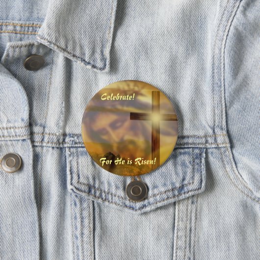 Religieuze Pasen Button "Hij is gerezen" (In situ)