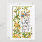   Religieuze Pasen Hymn en Primroses Feestdagenkaart (Voorkant)