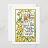 Religieuze Pasen Hymn en Primroses Feestdagenkaart (Voorkant / Achterkant)